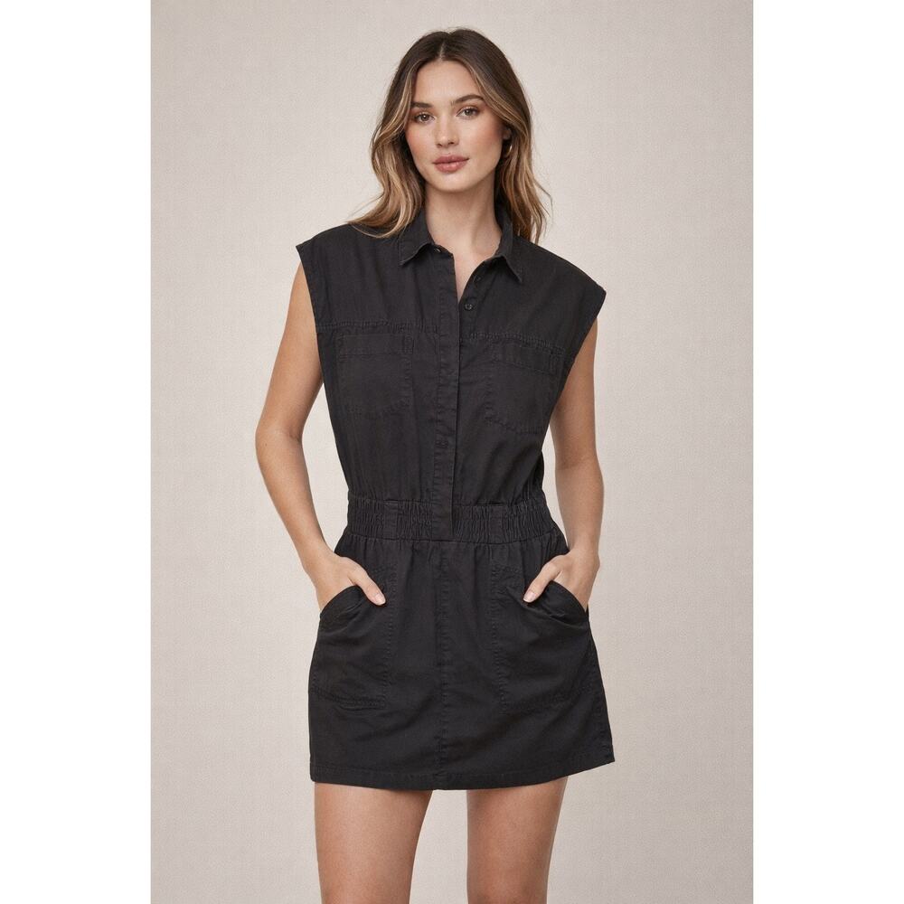 Pistola Rosie Mini Shirt Dress – Fade to Black | Size Small